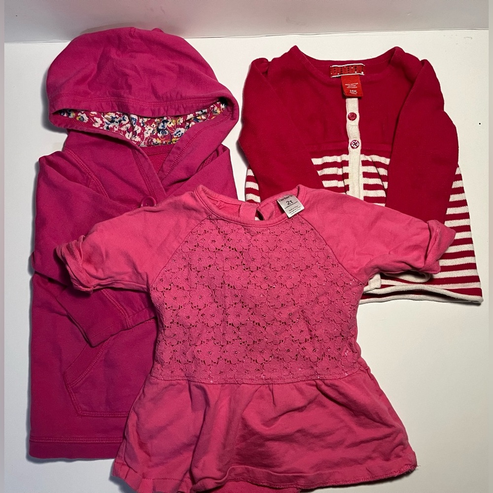 Pink 2T Toddler girl sweaters 3pc